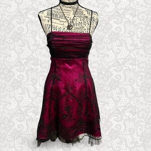 Morgan & Co Raspberry Magenta Babydoll Dress